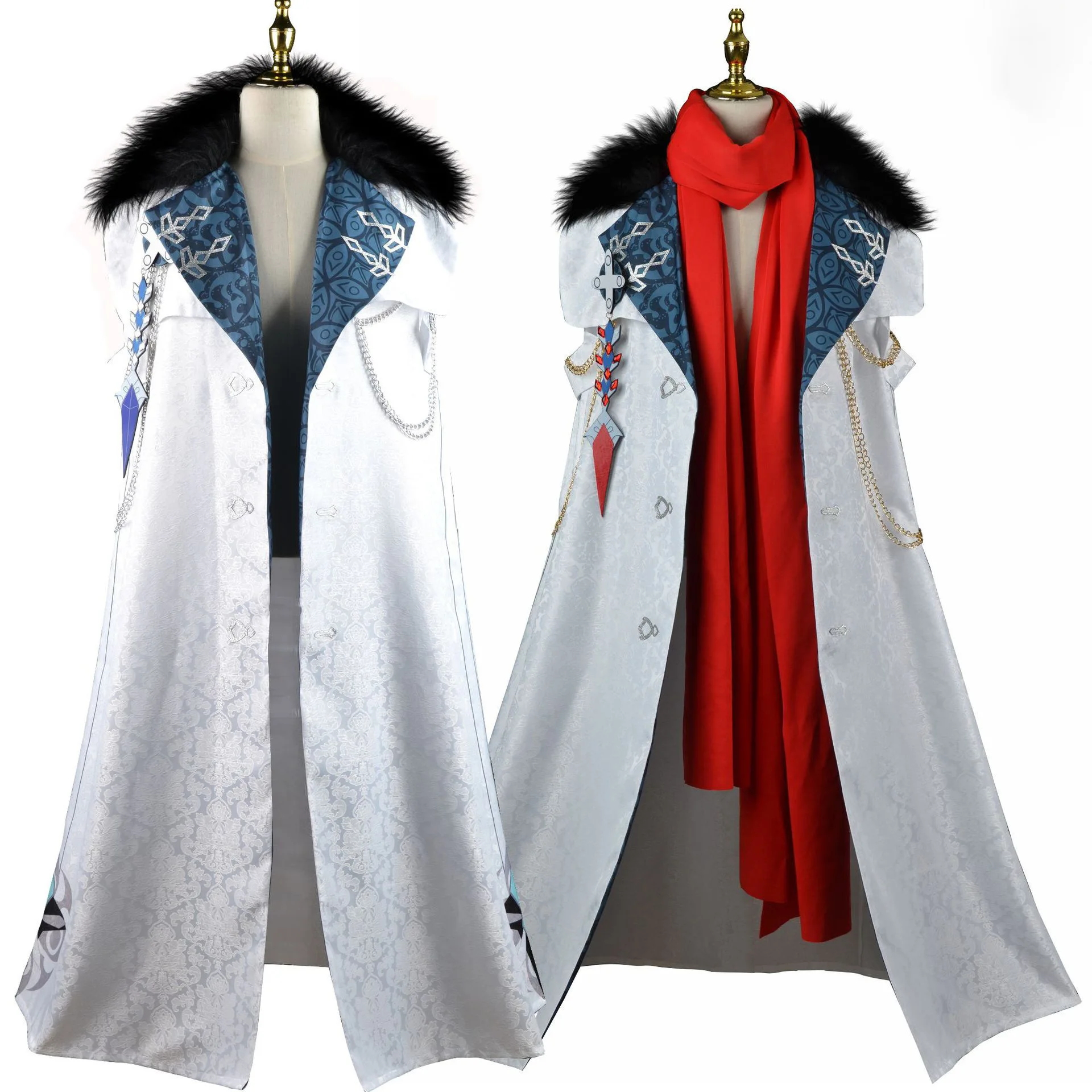 Image of Fatui Harbinger Cosplay-Kostüm Arlecchino Umhang Columbina Umhang SR Anime Halloween Fatui Harbinger Outfits Columbina Mantel