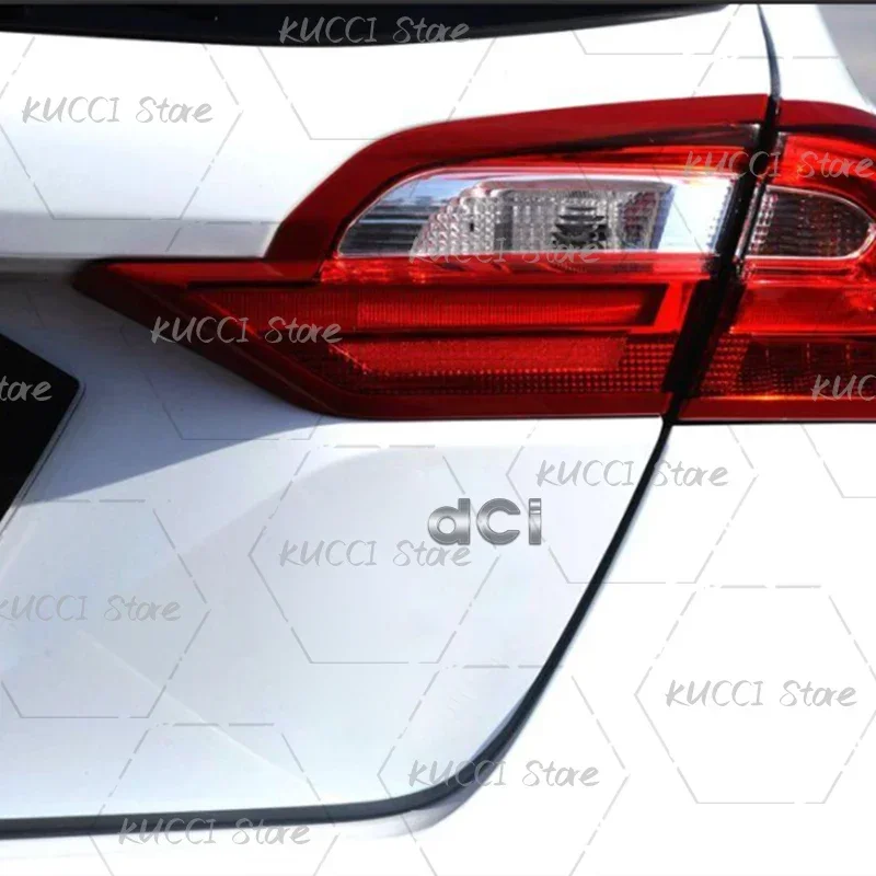 QA 3D Car Sticker Dci Turbo Logo Metal Emblem Badge Decals For Duster Dacia Clio Captur Megane Scenic Dokker Sandero Logan Lodgy