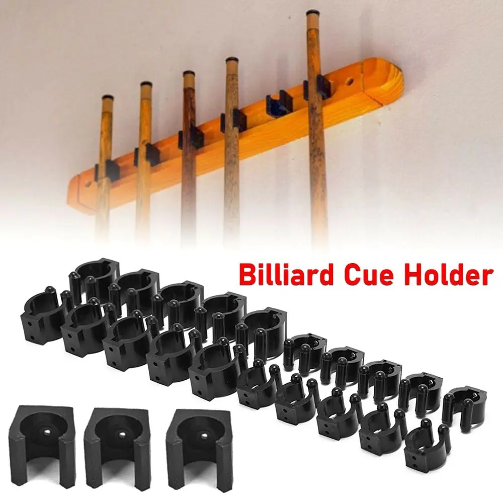 12Pcs Rod Clip Billiard Cue Holder Wall Hanging Snooker Fishing Rod Holder Billiard Fishing Accessories S/M/L Stick Holder
