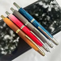JINHAO 10 pluma estilográfica de prensa, punta retráctil EF/F de Metal con Clip, convertidor de pluma de tinta para escribir, suministros escolares, papelería PK A1 A2