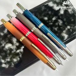 JINHAO 10 Press Fountain Pen Retractable EF/F Nib Metal With Clip Writing Ink Pen Converter School Supplies Stationery PK A1 A2