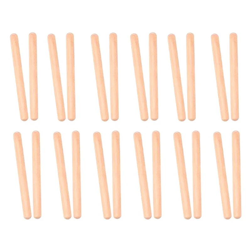 

A61P 12 Pairs Wood Claves Musical Percussion Instrument Rhythm Sticks Percussion Rhythm Sticks Children Musical Toy