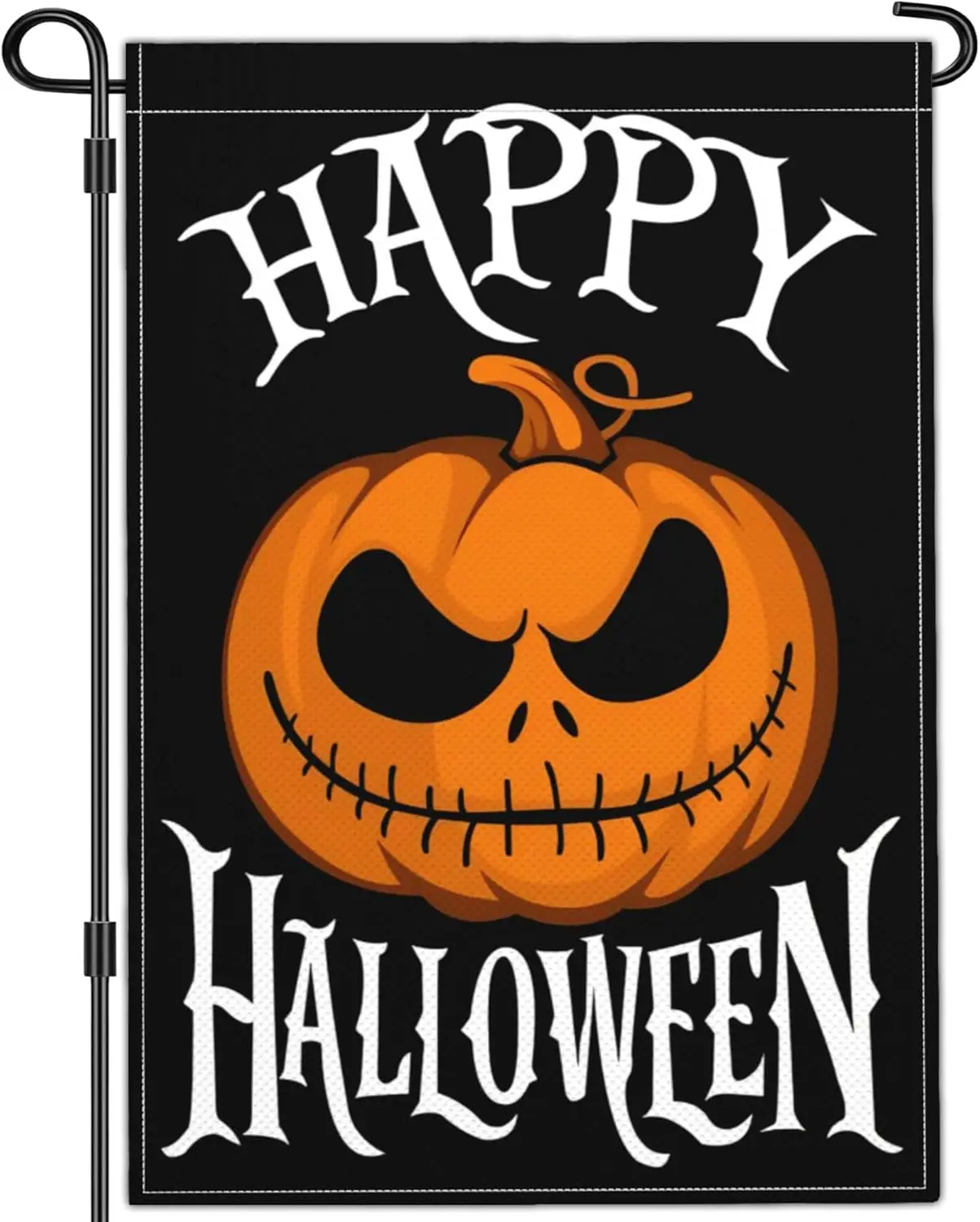 Halloween Garden Flag - Scary Pumpkin Design, 12x18 Double Sided 3Ply Polyester, Small Welcome Outdoor House Yard Sign for P jjp