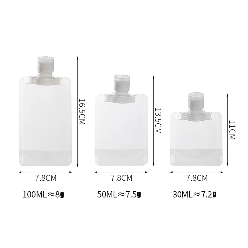 3/4Pcs 30/50/100ml PET Portable Refillable Travel Bottle Lotion Cosmetics Storage Bottle Set Empty Container Sub-Packaging Bag