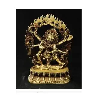 

collecting OLD copper Elaborate Old crafts Brass Exquisite Buddhist Vajra 6 Arms Mahakala Buddha Statue ,for Protect Pray