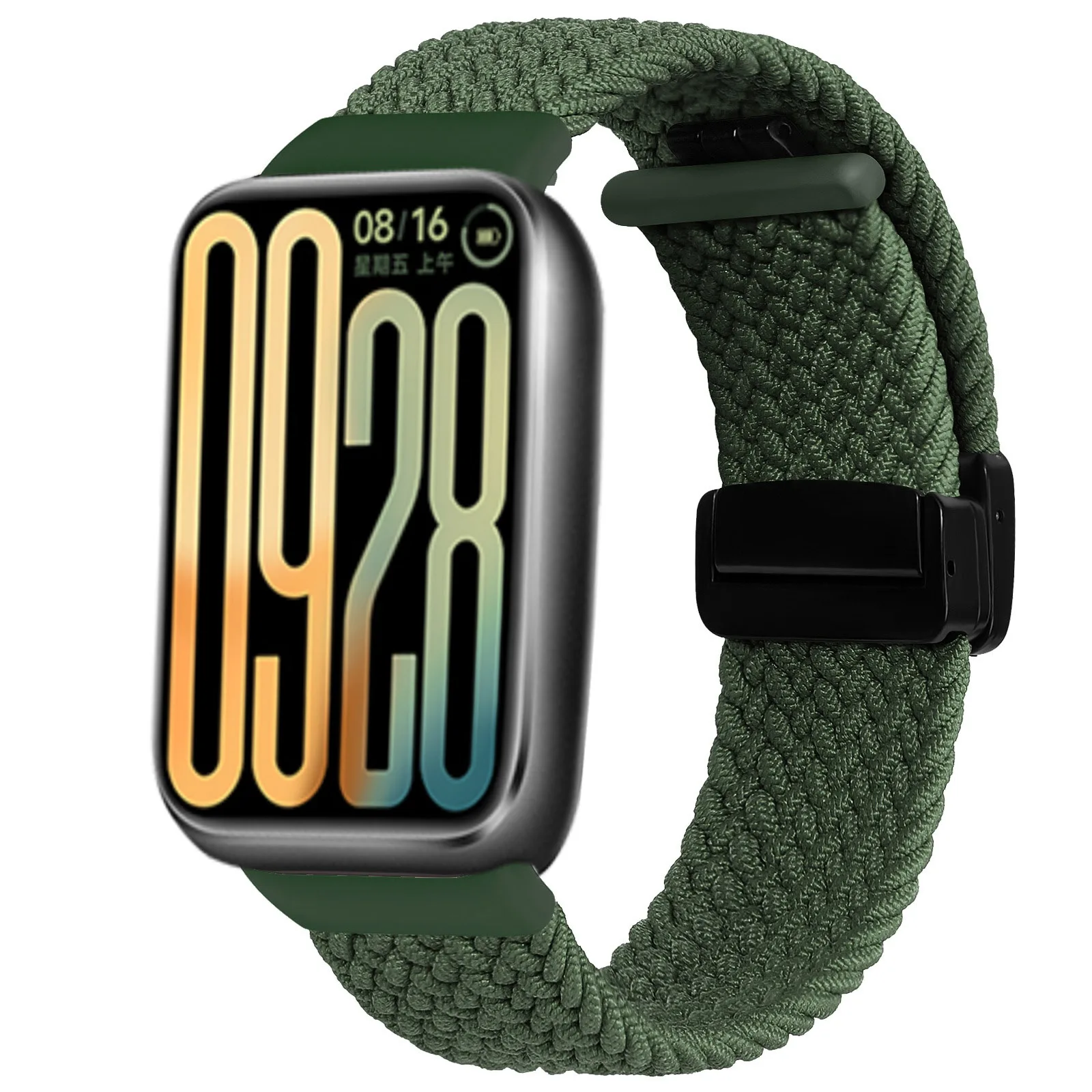 حزام بإبزيم مغناطيسي من النايلون لساعة Xiaomi Band 8Pro/9Pro سوار معصم مضفر قابل للتنفس وقابل للتعديل لساعة Redmi 5-4 حزام الساعات