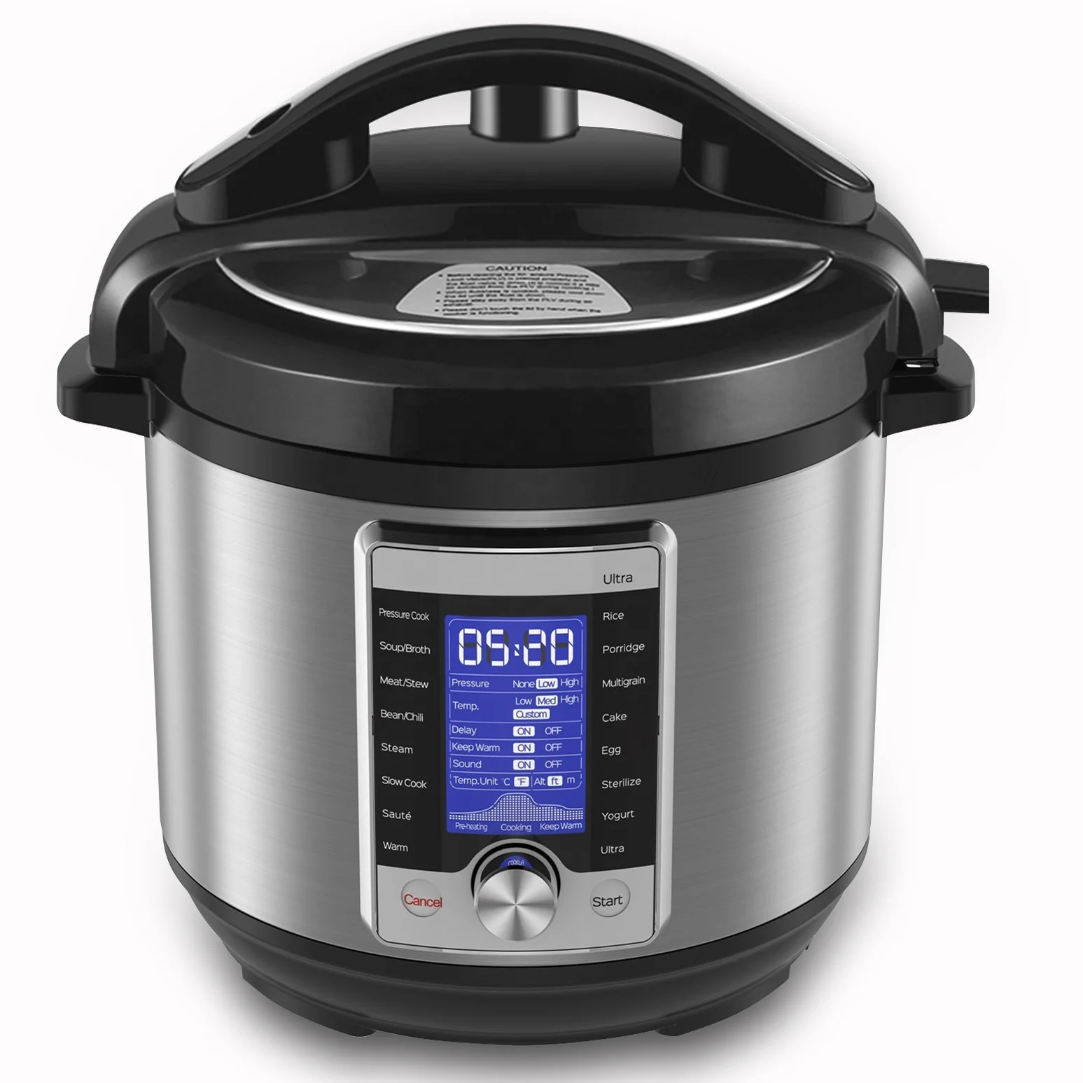 Electric Pressure Cooker Rice Soup Bone Porridge Meat Stew Multigrain Bean Chili Cake Egg Slow Cook Fry Stew Yogurt Knob Control