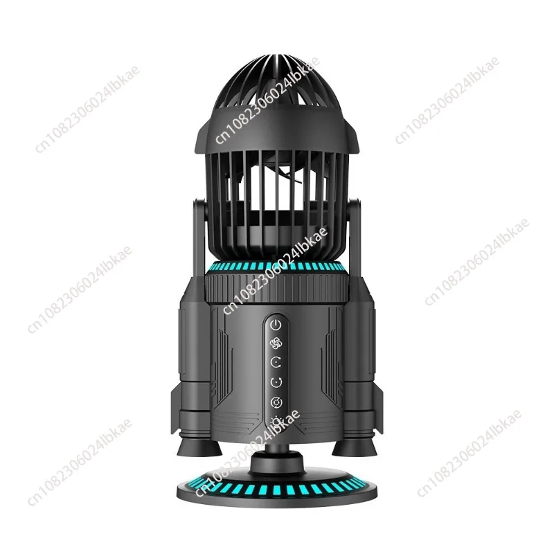 

Multifunctional Rocket Fan Office Desktop Dual Drive System RGB Colorful Silent Spray Fan