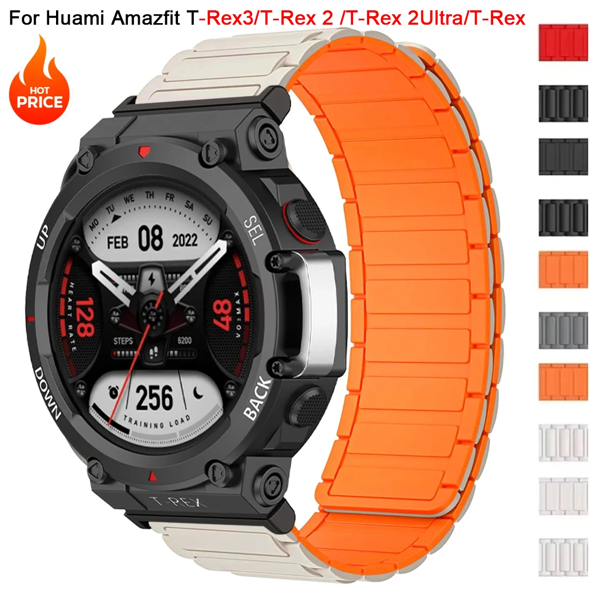 Sports Silicone Strap For Huami Amazfit T-Rex 3 Magnetic Bracelet Loop Wristband For Amazfit T-Rex 2 1 Smart Watch Correa Belt