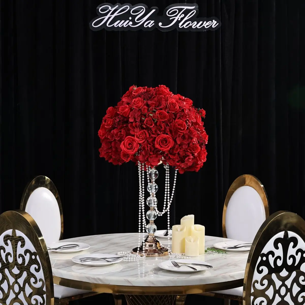 Weiße Rose Künstliche Blumenkugel Hochzeit Event Tischdekoration Kugel Party Bühne Wegführung Weiß Rosa Blumen Schaufensterdekoration – Detail 9