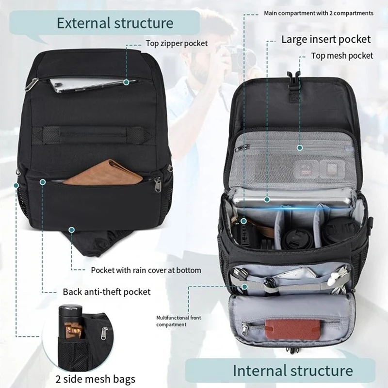 Camera Storage Bag SLR Camera Shoulder Bag Storage Messenger Stand-Alone Light Weight Waterproof Bag