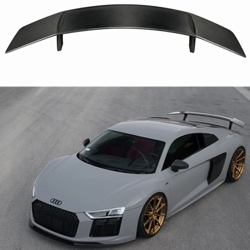 

Real Carbon Fiber Car Rear Wing Trunk Lip Spoilers For Audi R8 V10 Coupe 2016 2017 2018 2019