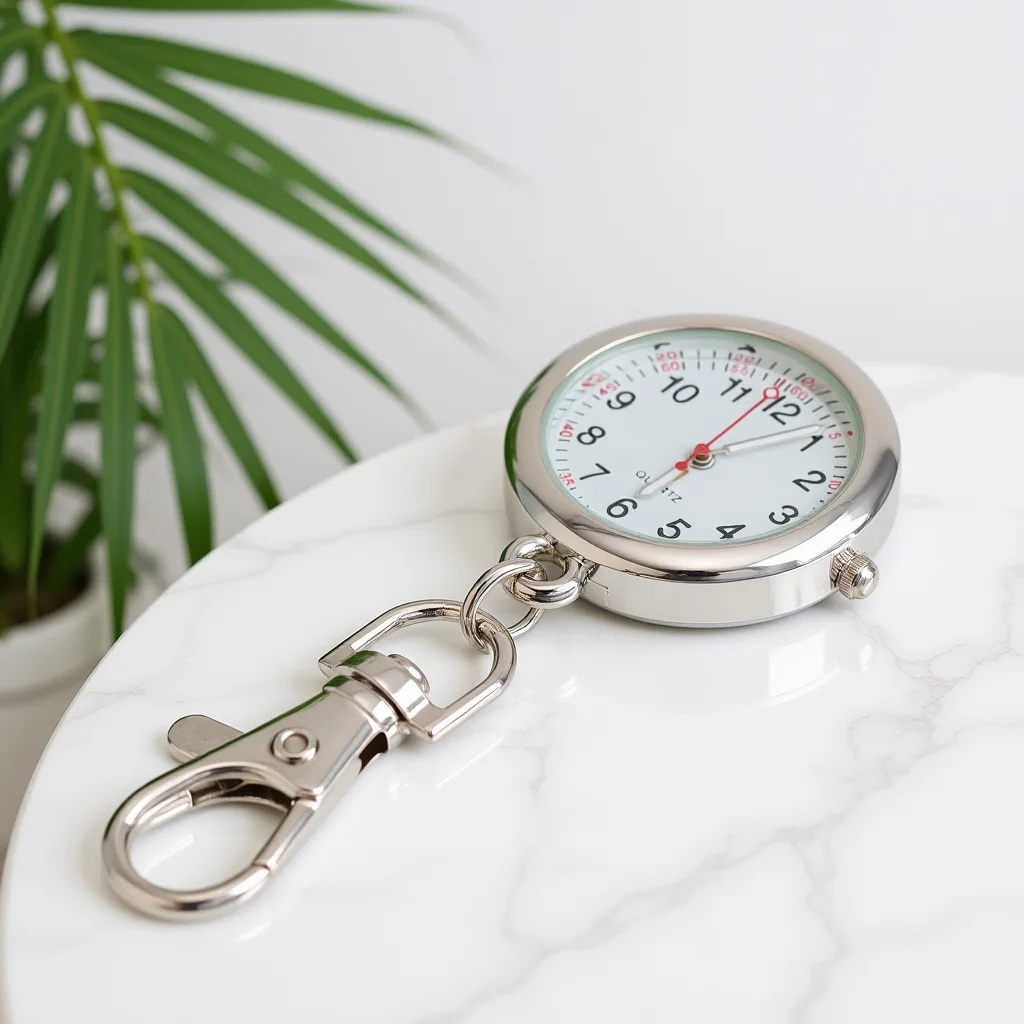 ممرضة ساعة الجيب الفولاذ المقاوم للصدأ الزجاج تصميم بسيط لمستشفى الموظفين الطبيين استخدام التمريض الكوارتز المفاتيح كليب قلادة فوب