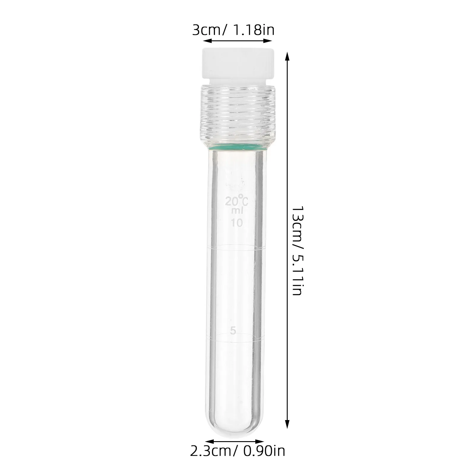 Graduated Glass Test Tube Heavy Wall Screw Lid Airtight Leakproof Sample Container for Laboratory Chemistry
