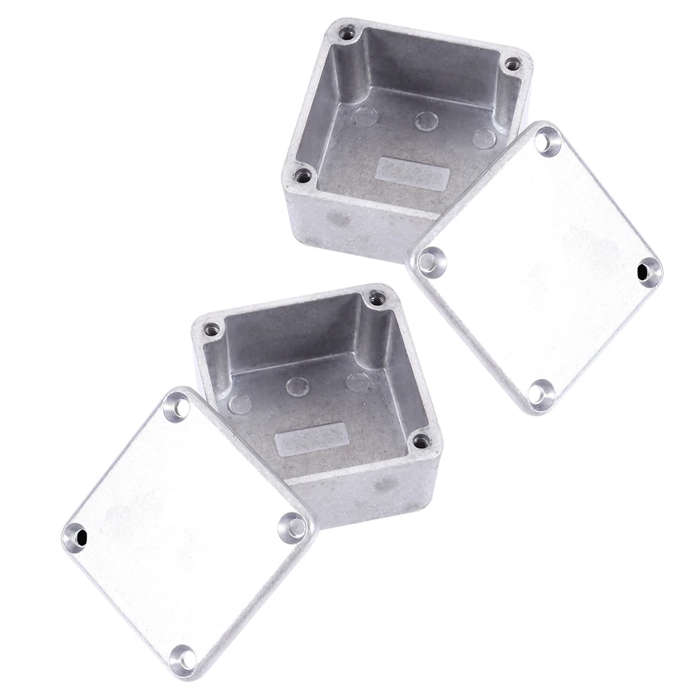

2pcs Aluminum Effect Enclosure Box Lightweight Durable Metal Case 50.5X50.5X31Mm For Music Performance Storage Diy Paintable