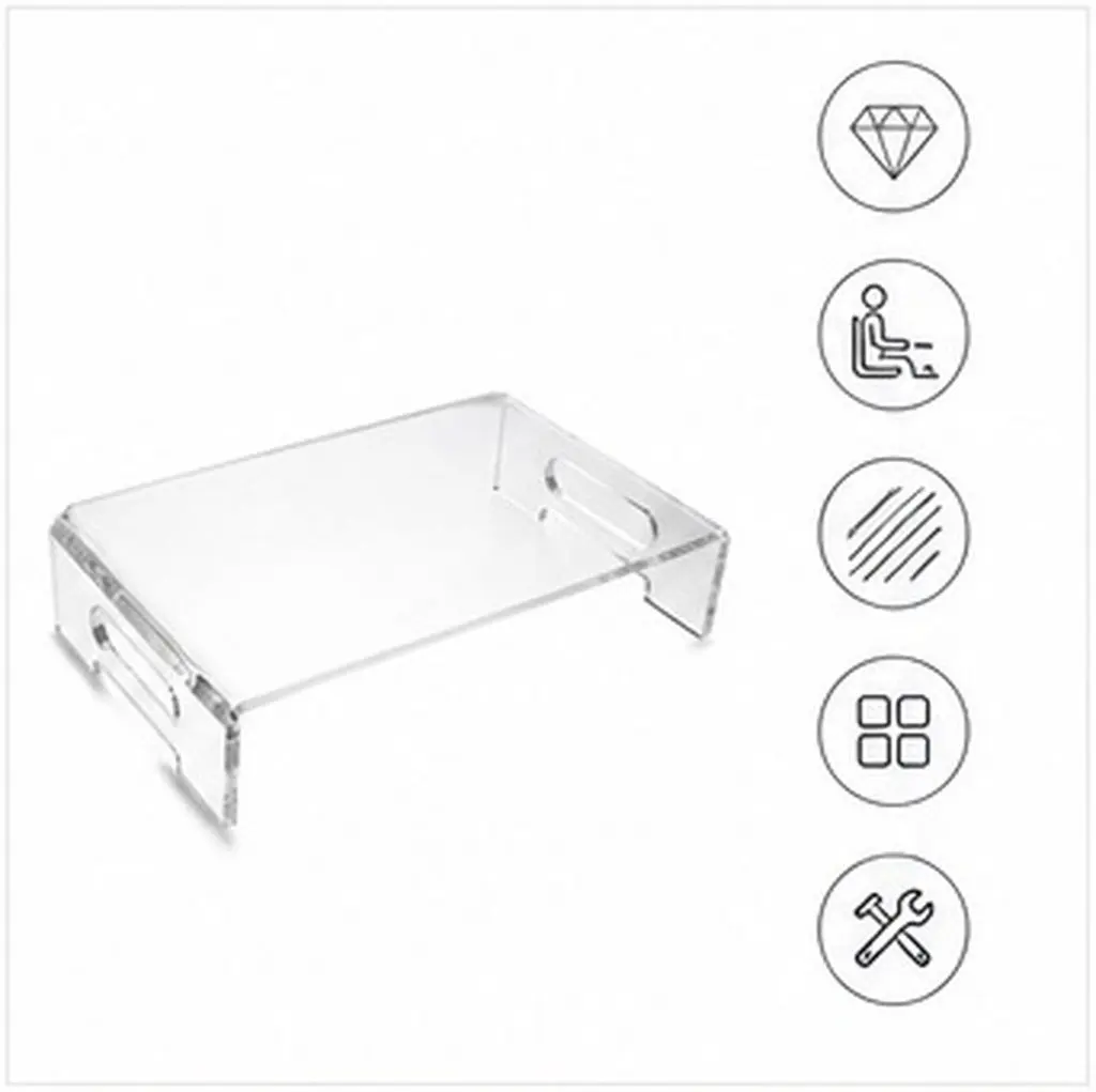 1Pcs Acrylic Computer Monitor Stand Bracket Desk Elevated Riser Screen Holder Office Home Laptop Display Rack Monitor Rack