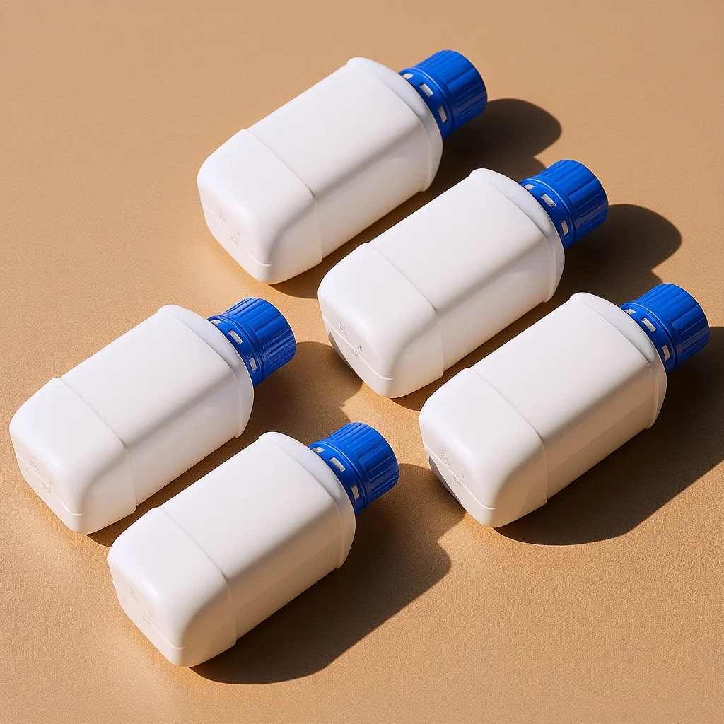 

5Pcs Laboratory Reagent Square Bottle Heavy Duty Plastic Wide Mouth Sealing Caps for Liquid Sample Storage Home Hospital Use