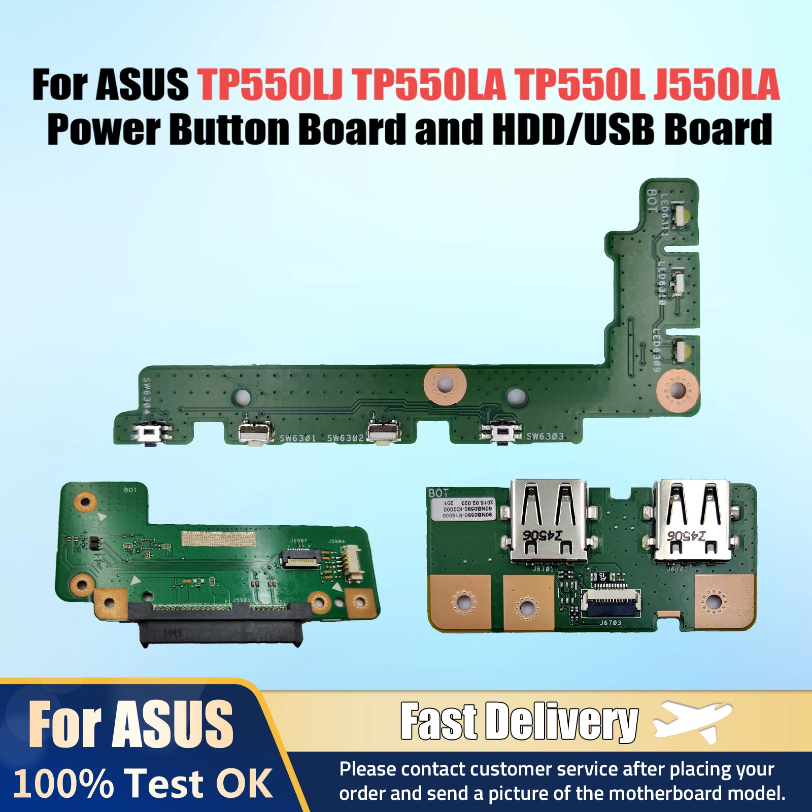 For ASUS TP550LJ TP550LA TP550L J550LA J550LD Power Button Board and Hard Drive HDD/USB Connector board Fast Ship