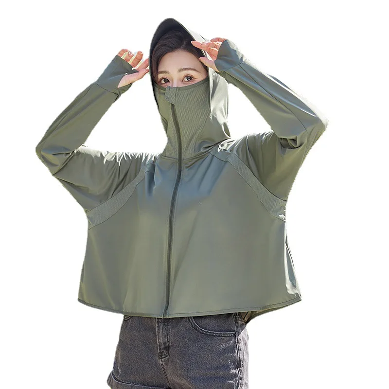2025 New Short Sunscreen Clothing Women's Summer UV Protection Vinyl Brim Sunscreen Clothing Hooded Thin Jacket Wholesale