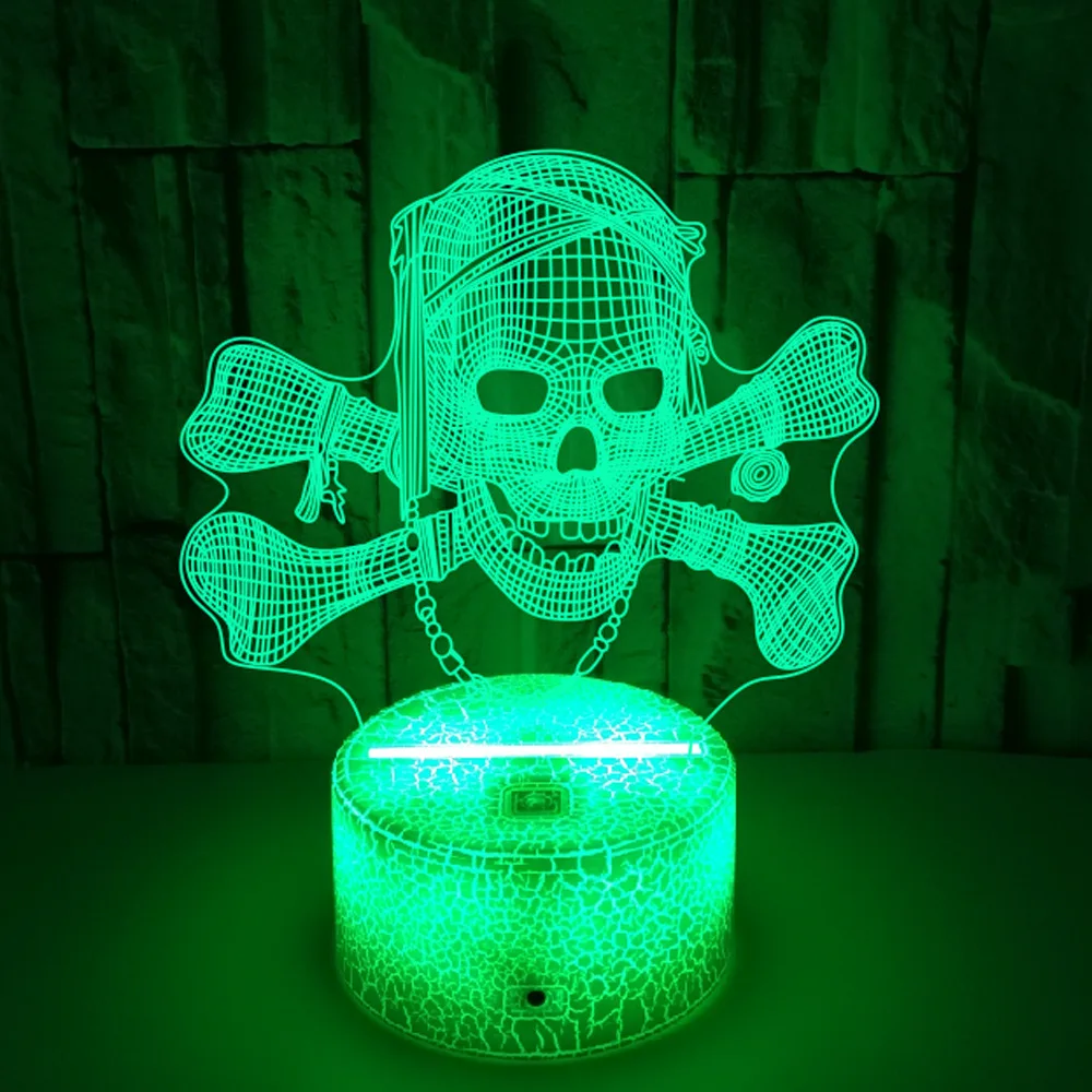 Nighdn Skull Night Light Bar KTV Decoration LED 3D Illusion Lamp Color Changing Atmosphere Lights Halloween Gift for Boys Men