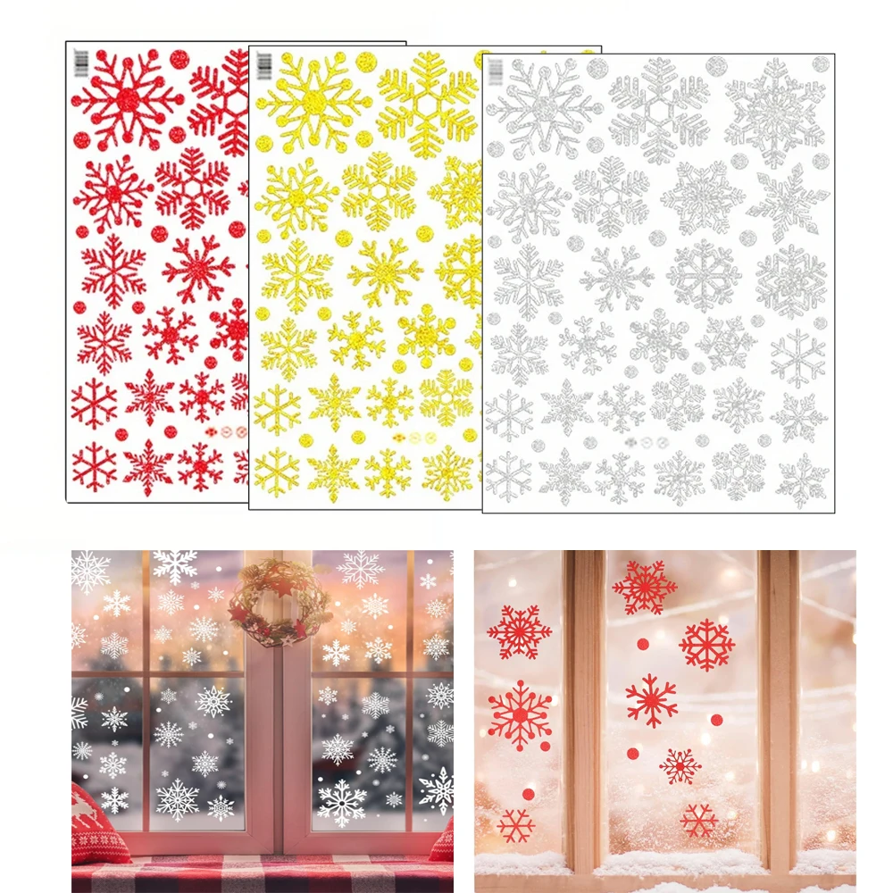 

Snowflake Window Stickers 1/3/5PCS Snowflake Stickers New Year Decoration DIY Bedroom Living Room Home Wall Decoration Christmas