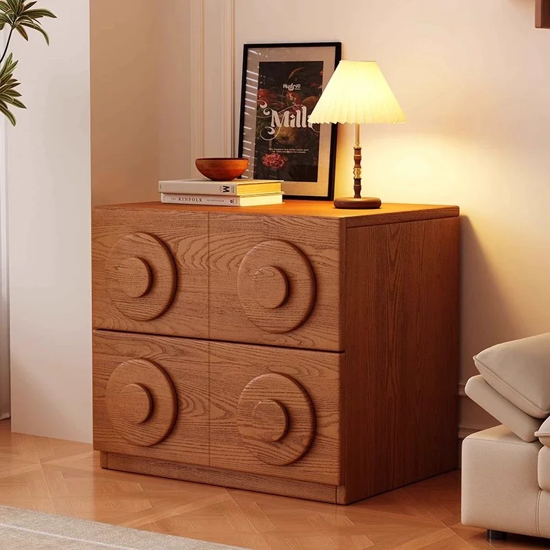 DIY Stackable Cabinet Vintage Solid Wood Cabinet Fabric Doors Modular TV & Nightstand Dresser Set for Living Room & Bedroom