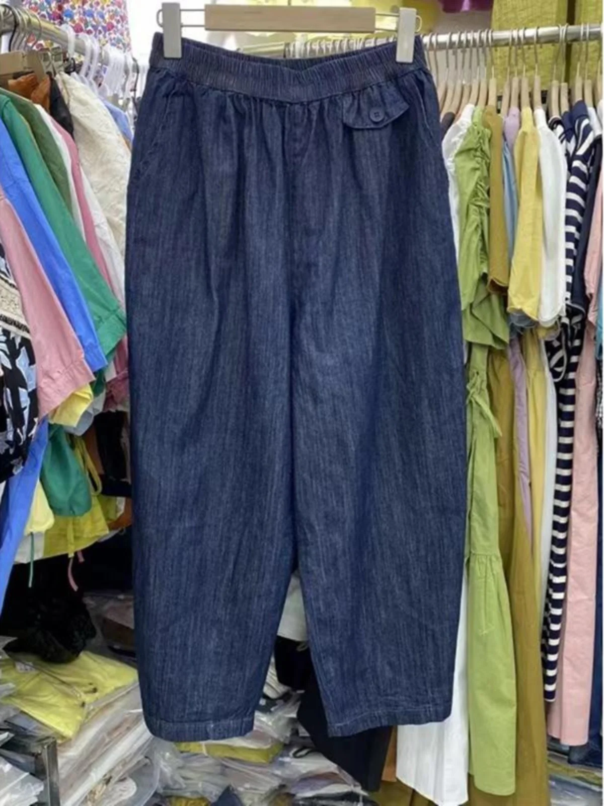 Plus Size Zomer Dunne Casual Wijde Pijpen Jeans Losse Comfortabele Denim Broek voor Vrouwen Harlan Broek Loose Fit Afslanken