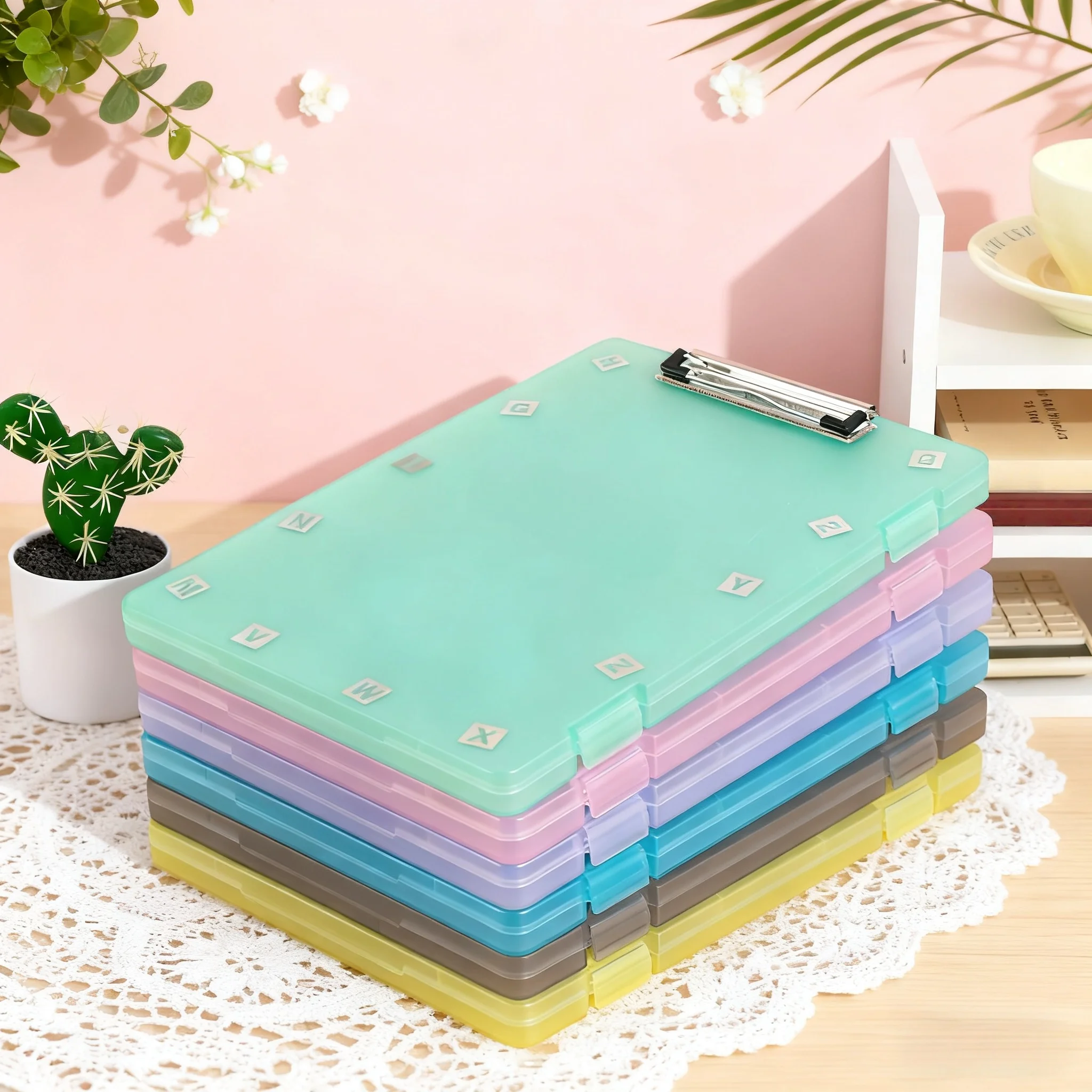 صندوق ملفات A4 شفاف لأوراق الاختبار، منظم تخزين المستندات، لوحة كتابة الحافظة #2