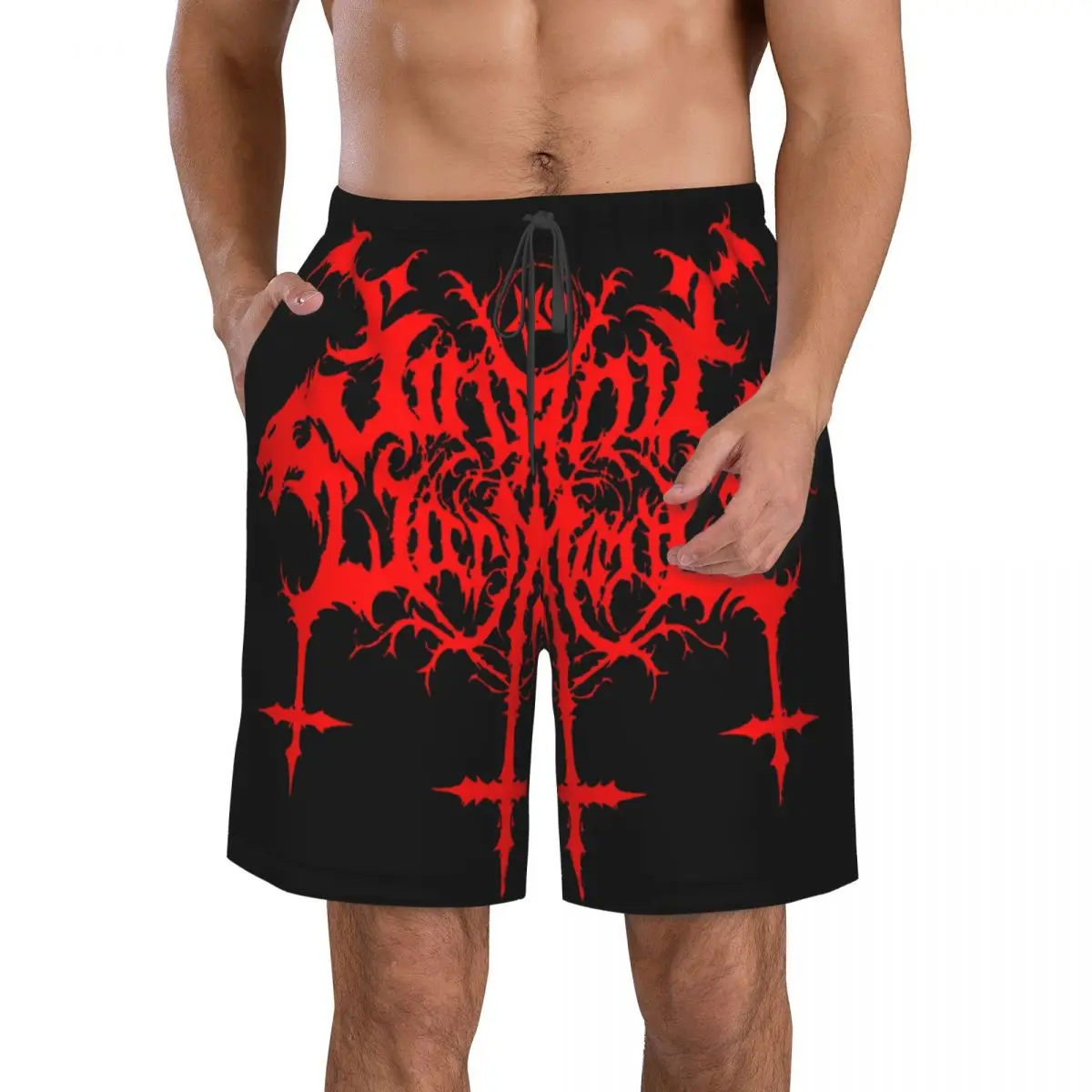 Gothic Men's Beach Shorts Fitness Quick-drying Swimsuit Funny Street Fun 3D Shorts