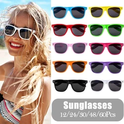 12-60Pcs Neon Colors Fun Party Sunglasses Glasses Bulk for Woman Men Wedding Favors Bachelorette Hen Party Favors for Guests