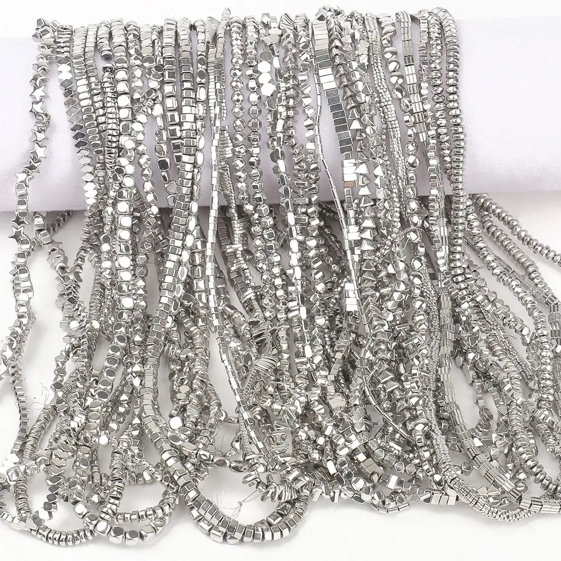 White Gold Hematite Beads Natural Retention Color Platinum Plated Irregular Beads For Jewelry Making DIY Bracelets Accessories