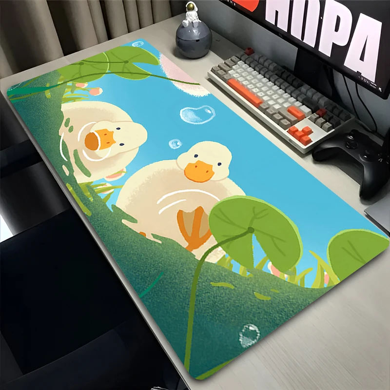 HD Print Gaming Mouse Pad Cute cartoon Desk Mat Rubber Gamer Accessories Pad Large size Duck Mousepad keyboard pad Office Carpet