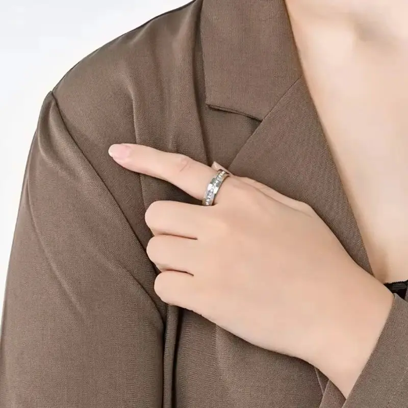 

Best-Selling Couple Rings For Women Zircon Rings Set Simple Stainless Steel Men Ring Wedding Jewelry For Lover Gifts Wholesale