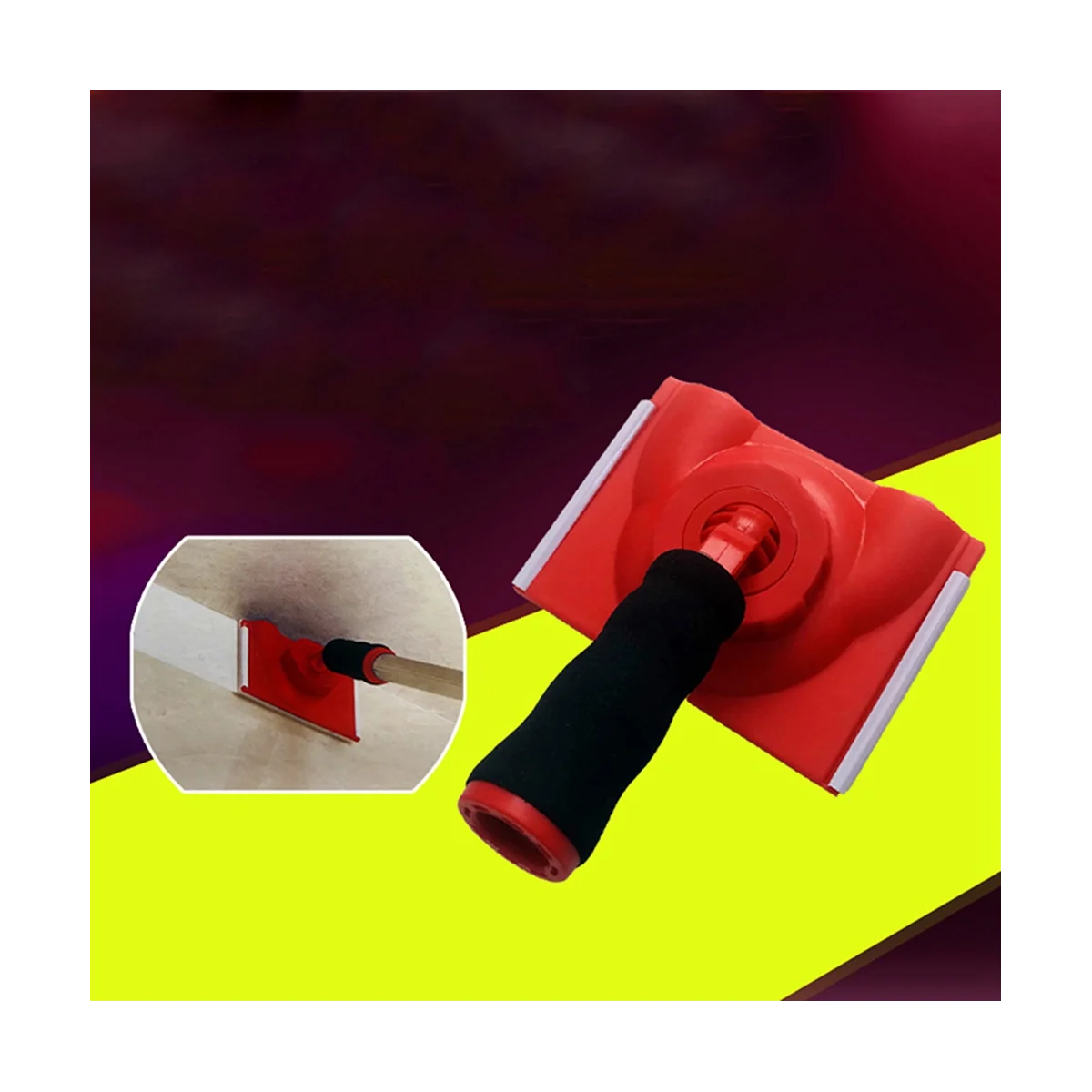 Latex Paint Edger with Handle Flat Trimmer Trimmer Color Splitter Corner Brush with Two Sponge Replacement Pads