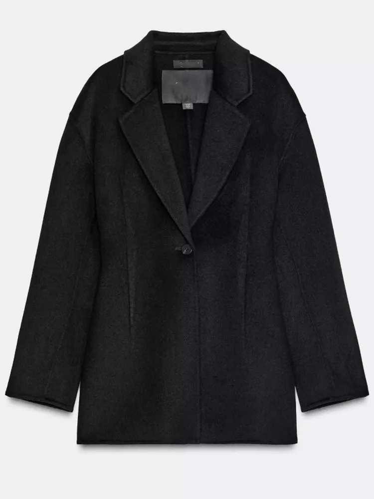 

Ele Wool Blend Slim Fit Waistcoat Women's Suit Jaet Autumn Winter New Arrival Faion Casual Classic Collar Design