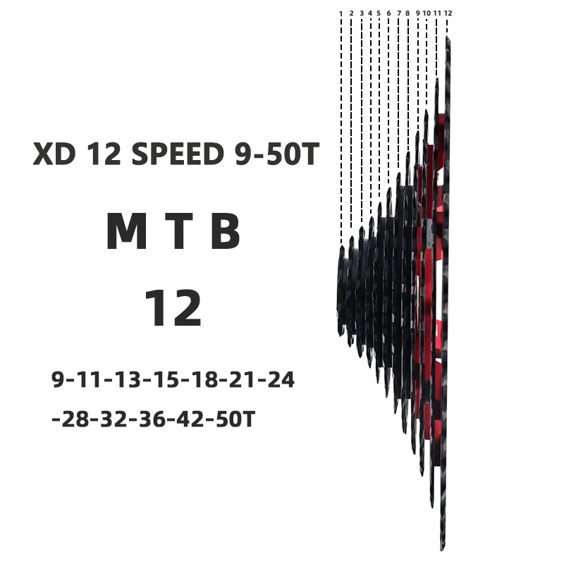 MTB Bike 12 Speed 9-50T XD Cassette 532g 556% RANGE 12S9-50T Cassette 12V Freewheel K7 XD Sprocket Compatible 12S GX Eagle M7100