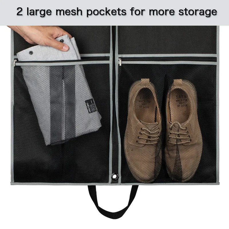 Garment Bag Suit Bags for Travel and Storage Gusseted Zipper Suit Cover Protector with Large Accessory Pockets and Carry Handles