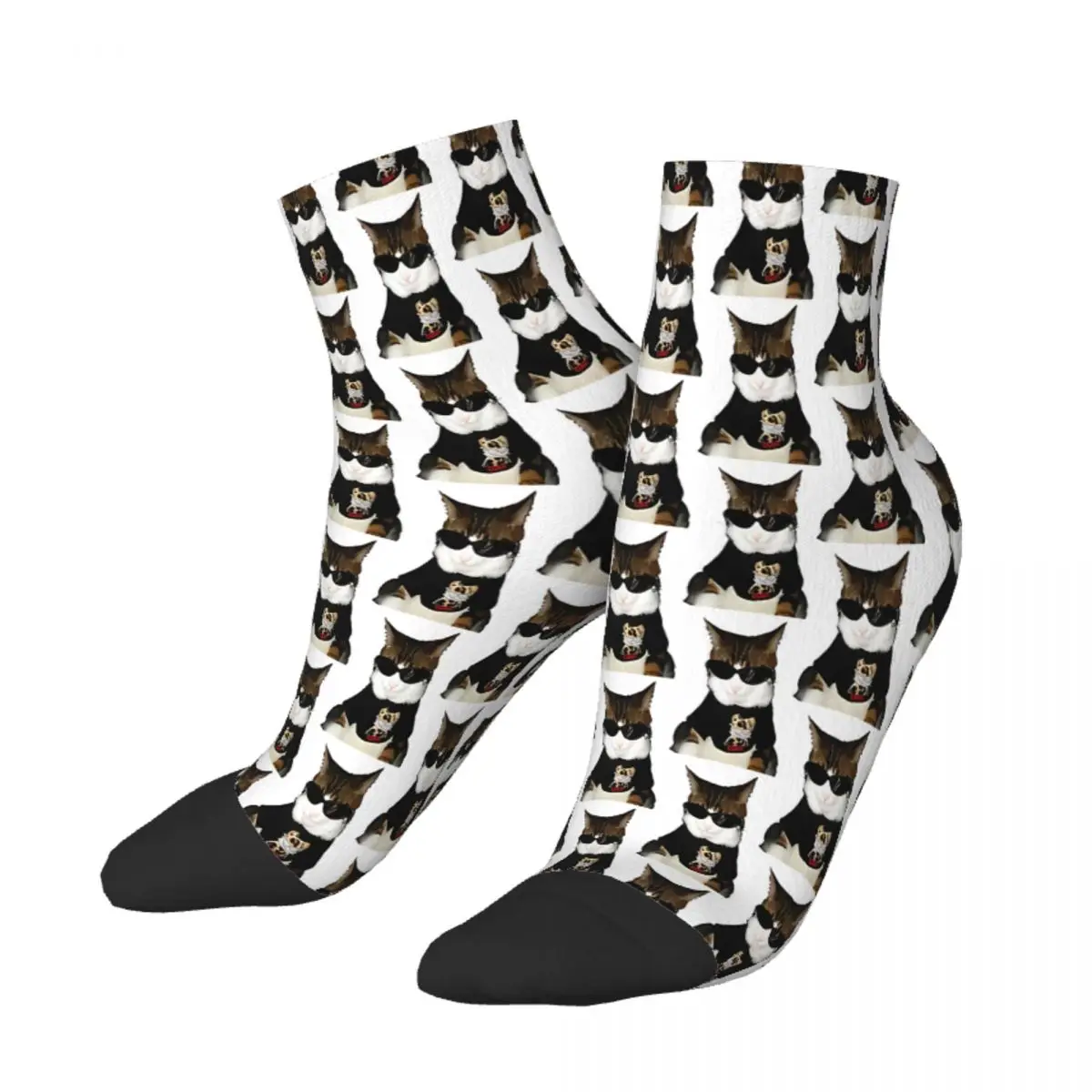 Cool Cat In Sunglasses Ankle Socks Male Mens Women Autumn Stockings Printed