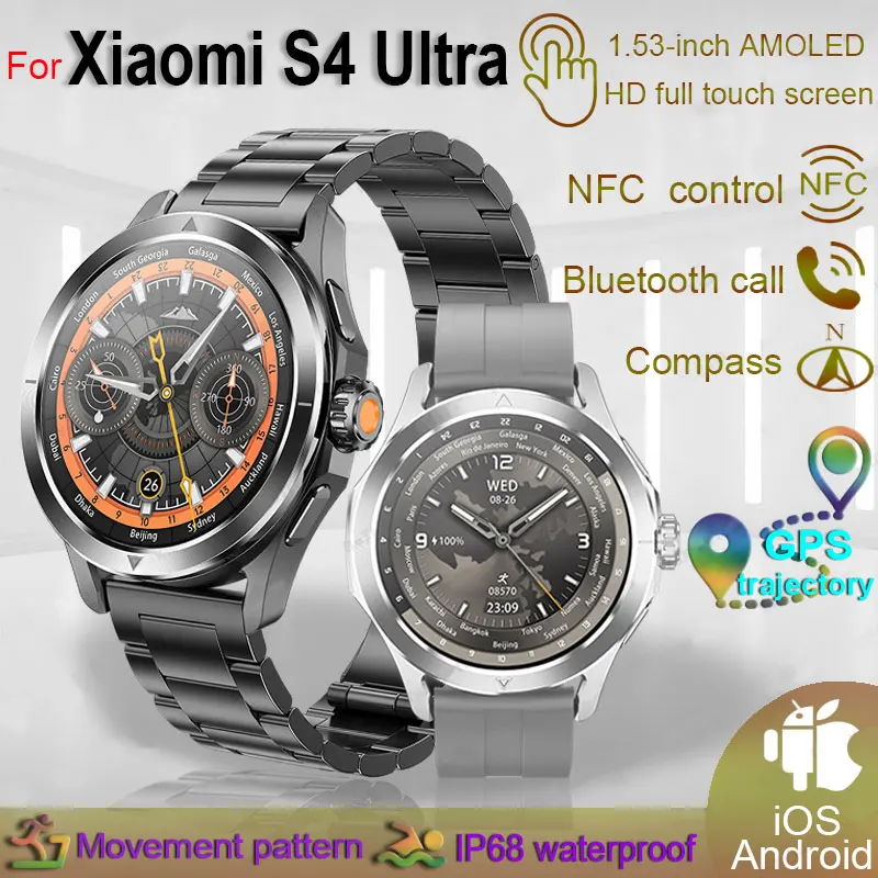 S4 Ultra für Smartwatch 2025, neuer GPS-Bluetooth-Anruf, Saphir-Gesundheitsuhr, Herzfrequenz, wasserdicht, Sport-Smartwatch