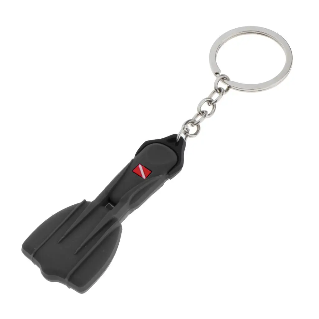 Durable Silicone Diving Fin Key Chain Stylish Diver Accessories Scuba Dive Equipment for Divers Gift Jewelry