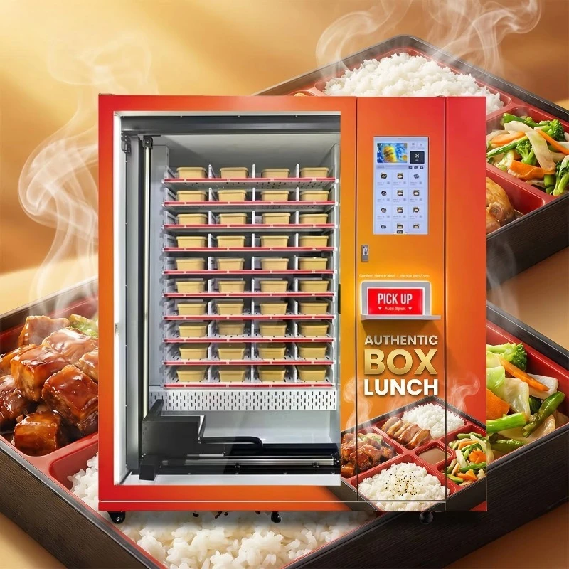 FL 2026 New Trend AI Hot Food Vending Machine, Customizable Interactive Box Lunch Dispenser for Global Smart City Projects