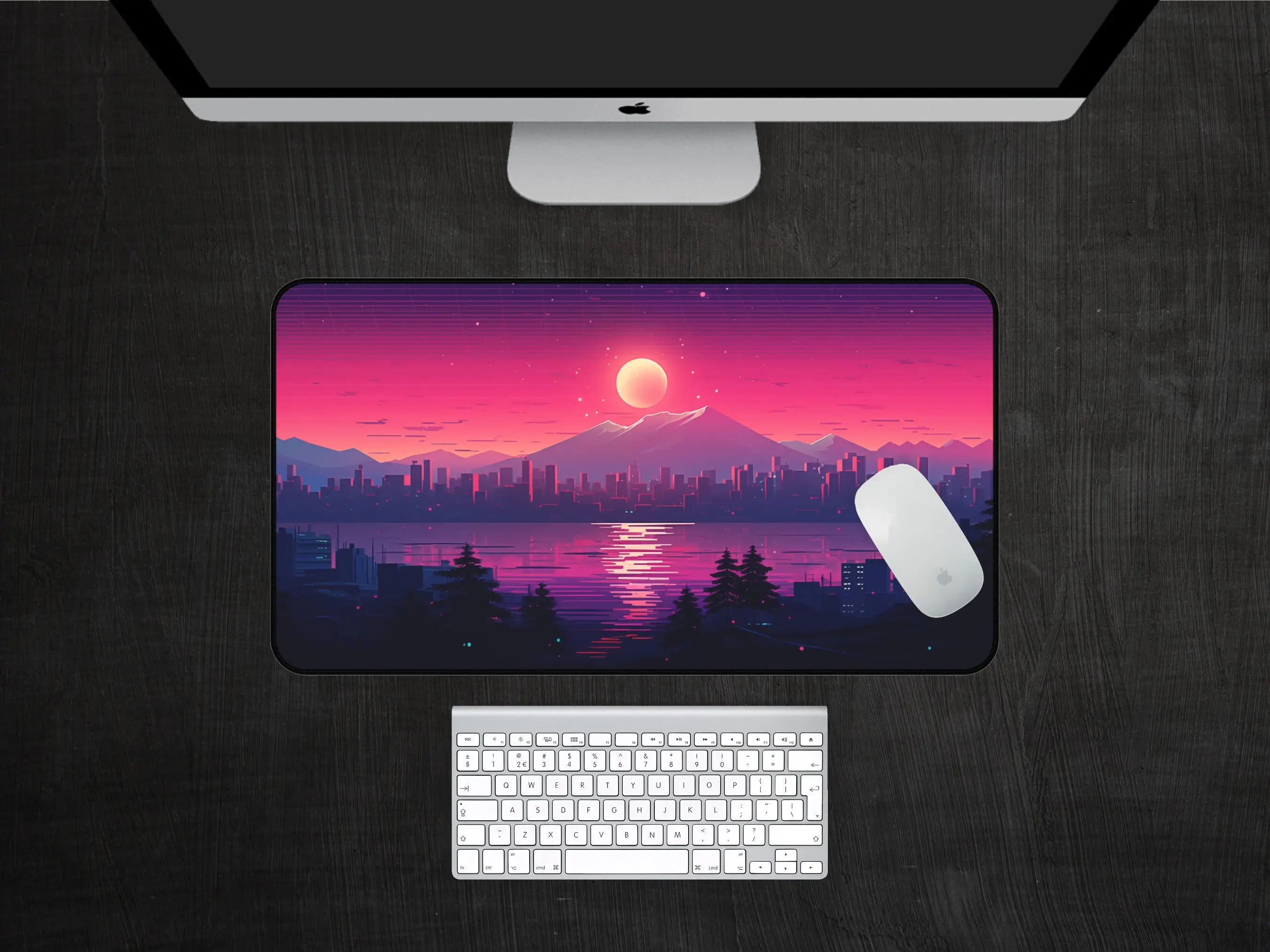 Pink City Desk Mat, Non-slip and Waterproof Gaming Mouse Pad,XXL Office Gaming Desk Decor Mat, Perfect Gift for Friends.