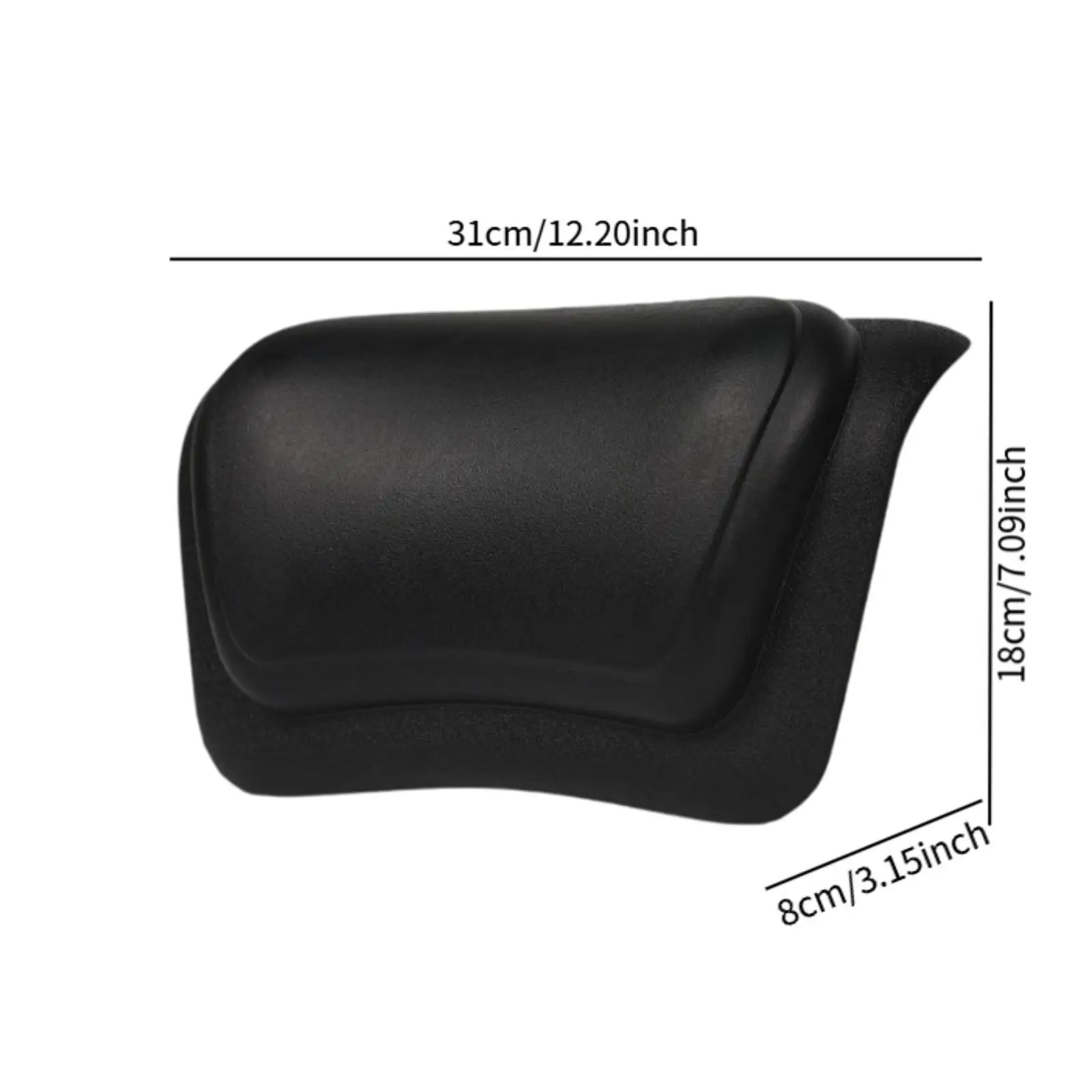 PU Bathtub Pillow Neck Support Luxury Headrest Cushion Bath Accessory Non Slip for Spa Bathroom Full Body Comfort