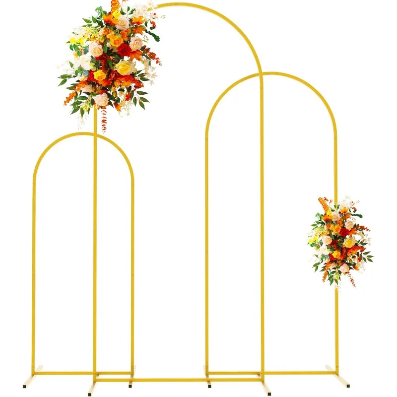 

Metal Arch Backdrop Stand Gold Wedding Set Square Arched Frame for Birthday Party Ceremony Outdoor Indoor