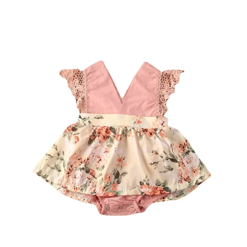 Vestido de bebê menina, 2 peças, flor vermelha, roupas de bebê recém-nascido, vestido de renda, saia de princesa, roupas de 0-24 meses, vestido de princesa