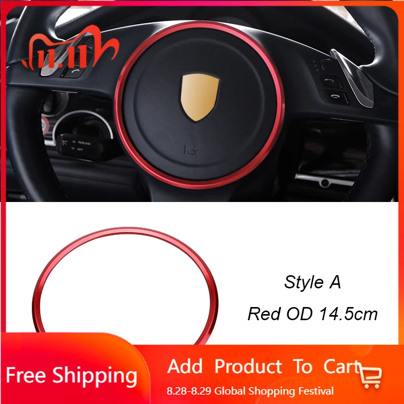 

Внутренние наклейки для Porsche Cayenne Panamera Macan 911, алюминиевый сплав, кольцо на руль автомобиля, декоративное кольцо