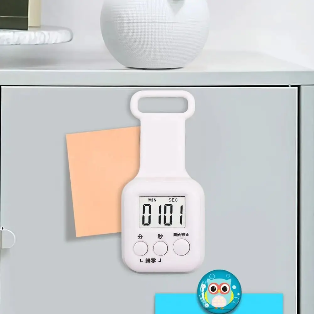 Cute ABS Cartoon Timer Cartoon Mini Size Countdown Clock LED Digital Display Student Timer Kitchen Cooking Baking