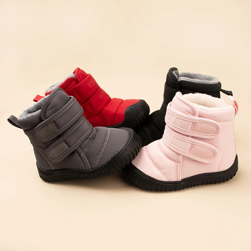 Toddlers Winter New Outdoor Waterproof Lovely Snow Boots Children Good-quality Soft Sole Plush Shoes EW8090