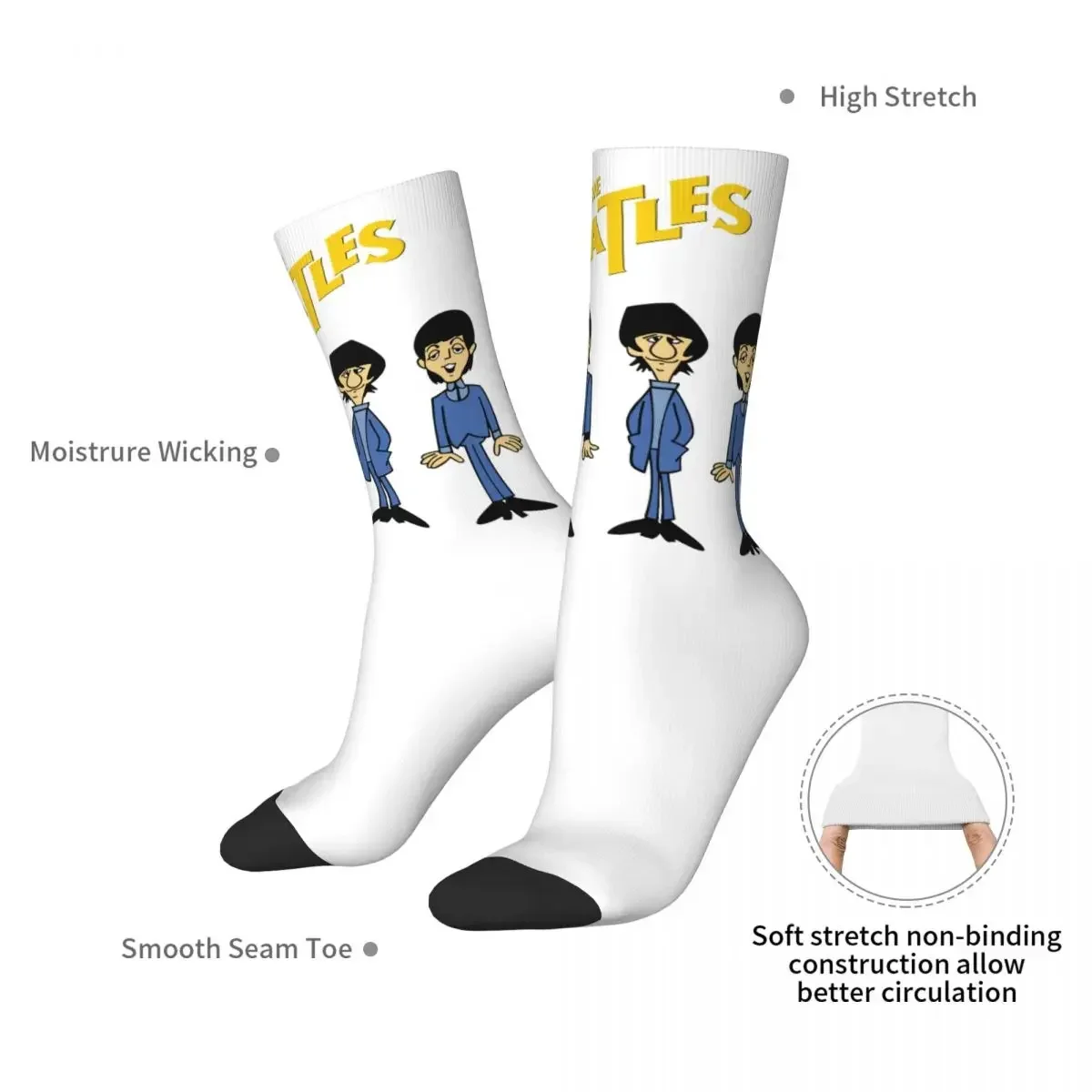 Harajuku The Beatle Memebers Art Socks Harajuku Super Soft Stockings All Season Long Socks Accessories for Man's Woman's Gifts