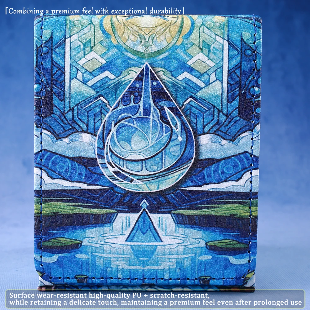 ​Water Element Ocean Theme TCG Deck Box, Magnetic Closure,PU Collectible Card Cases for PTCG YGO TCGMTG Cards 120+ Capacity